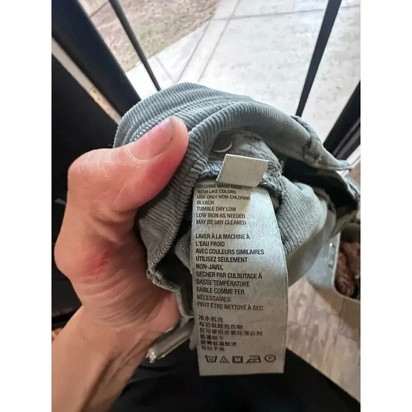 We The Free Women Gray Straight Leg Belt Looped Button Fly Corduroy Pant Size 30 - Picture 8 of 10